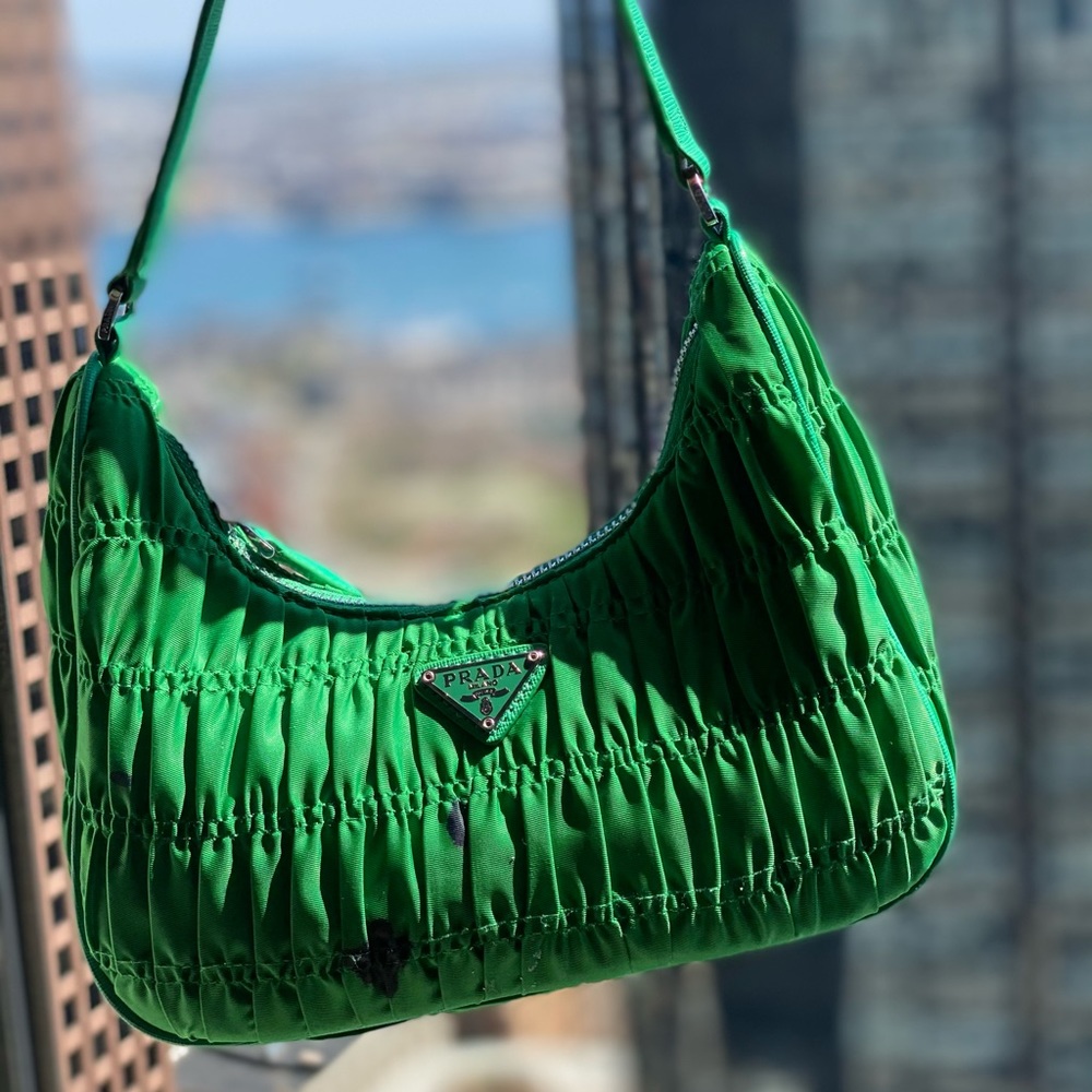Prada Nylon green shoulder bag